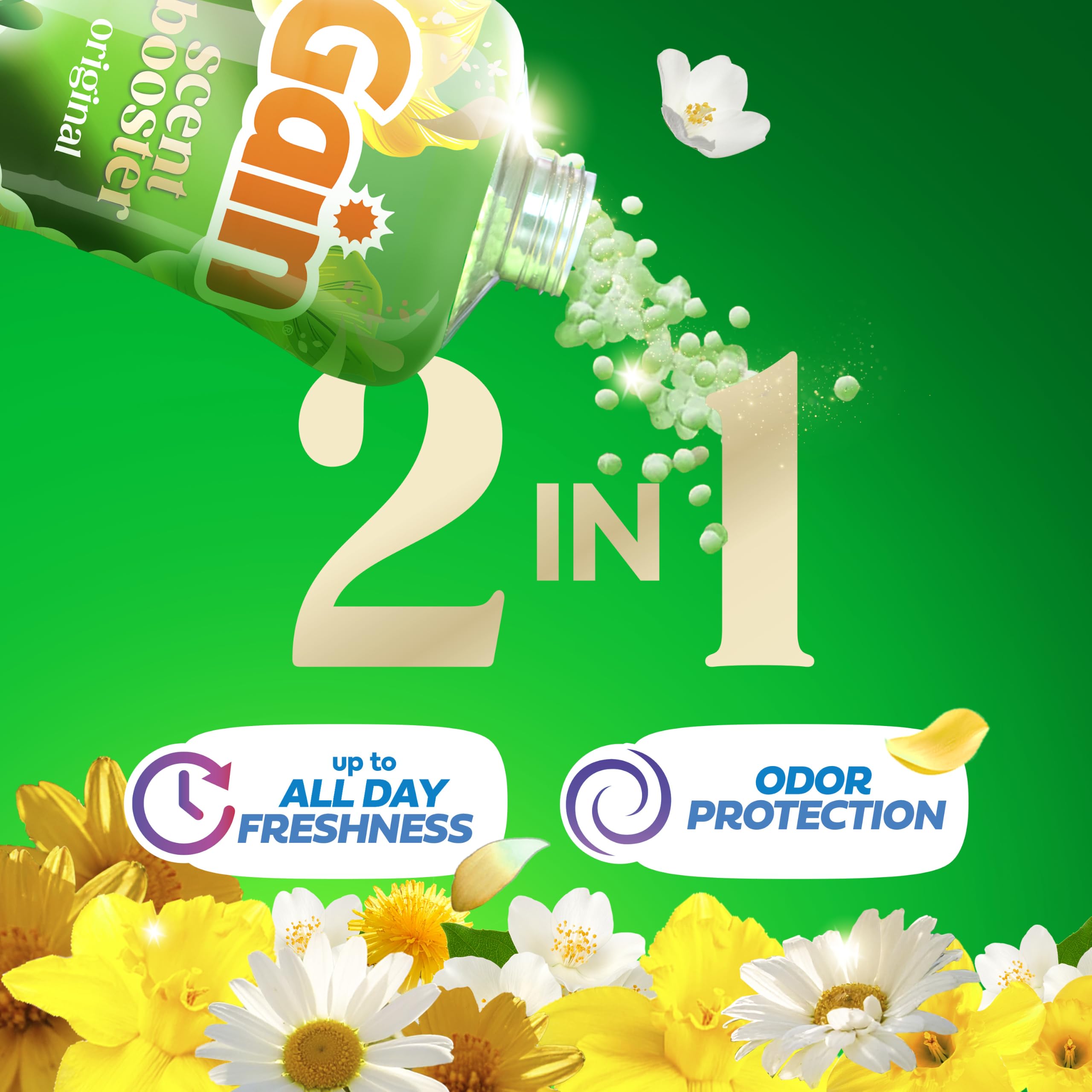 Gain perlas apiladas mostrando tamaño y potenciador de frescura