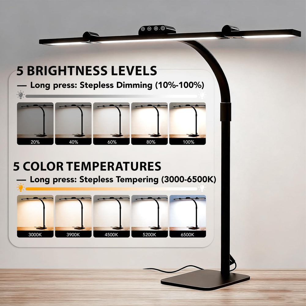 Galnolt lamp in use on a home office desk illustrating even task illumination