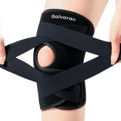 Galvaran front view brace showing full knee coverage and support