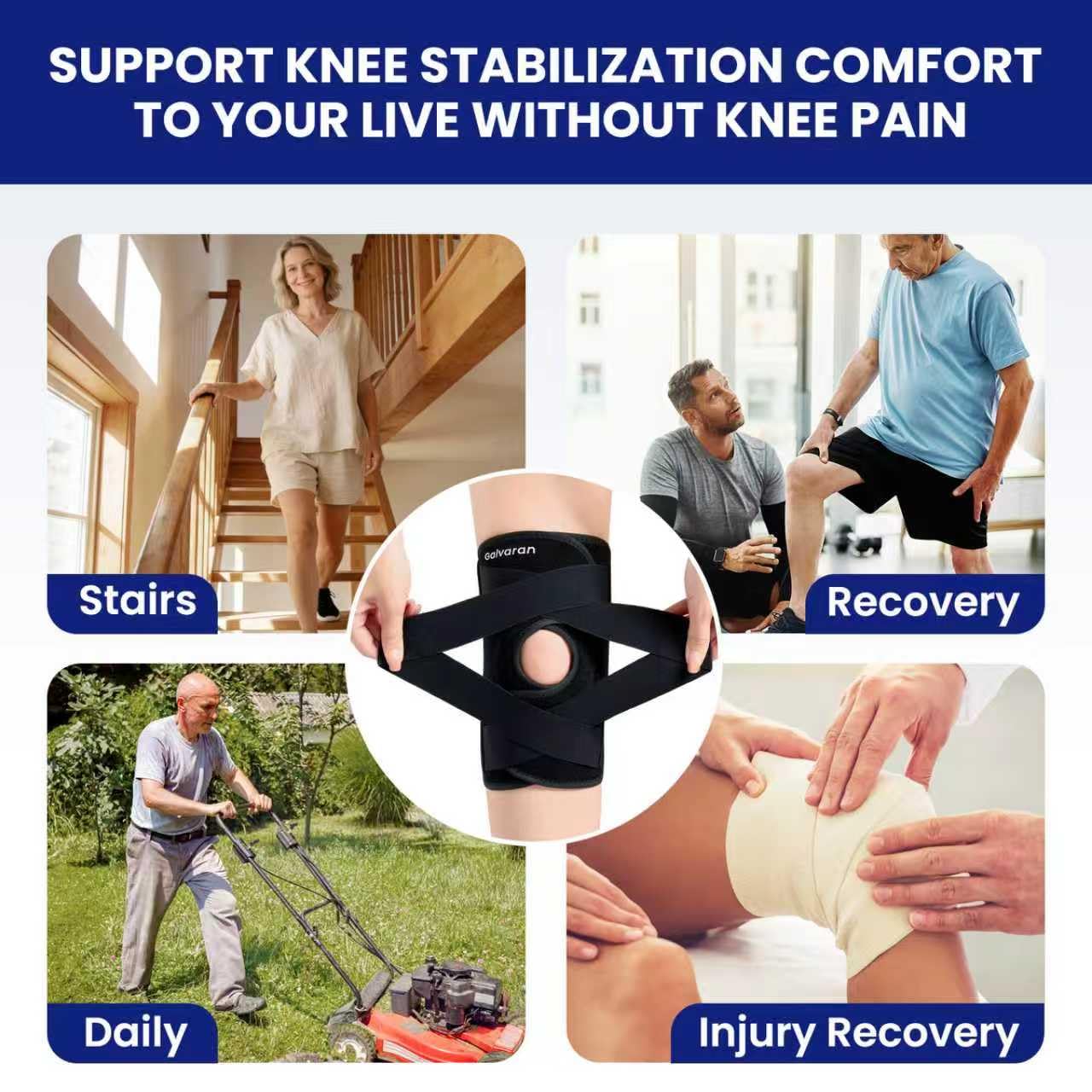 Galvaran in-use while running providing stability during activity