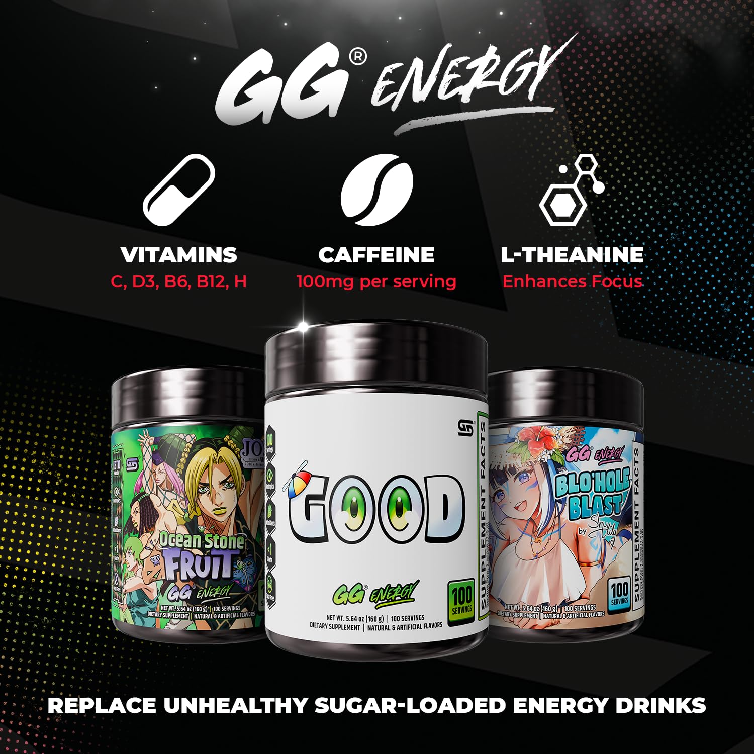 Gamer Supps bote junto a objetos para comparar tamaño y porciones