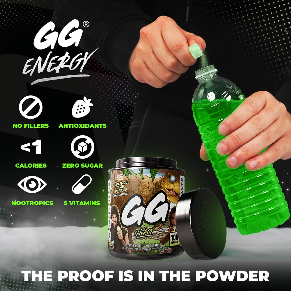 Gamer Supps vaso con bebida mezclada, sabor refrescante y energía sostenida