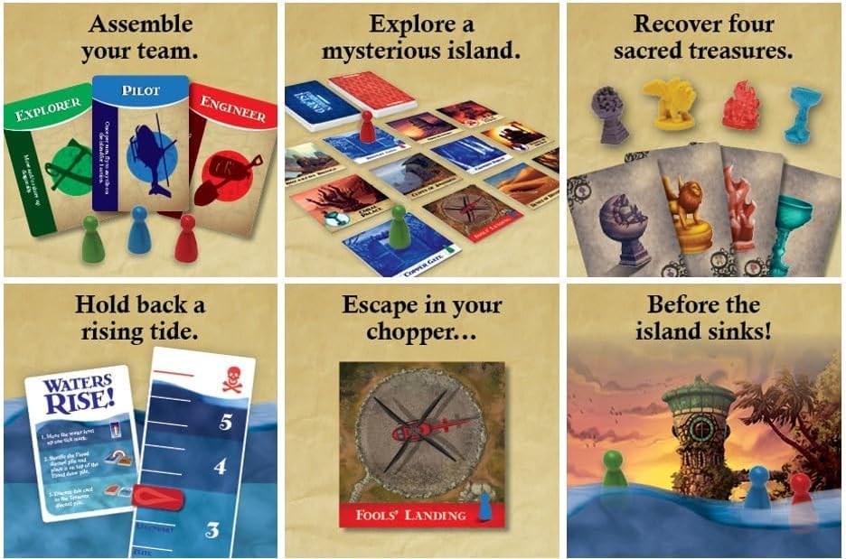 Gamewright peones en acción representando roles y cooperación