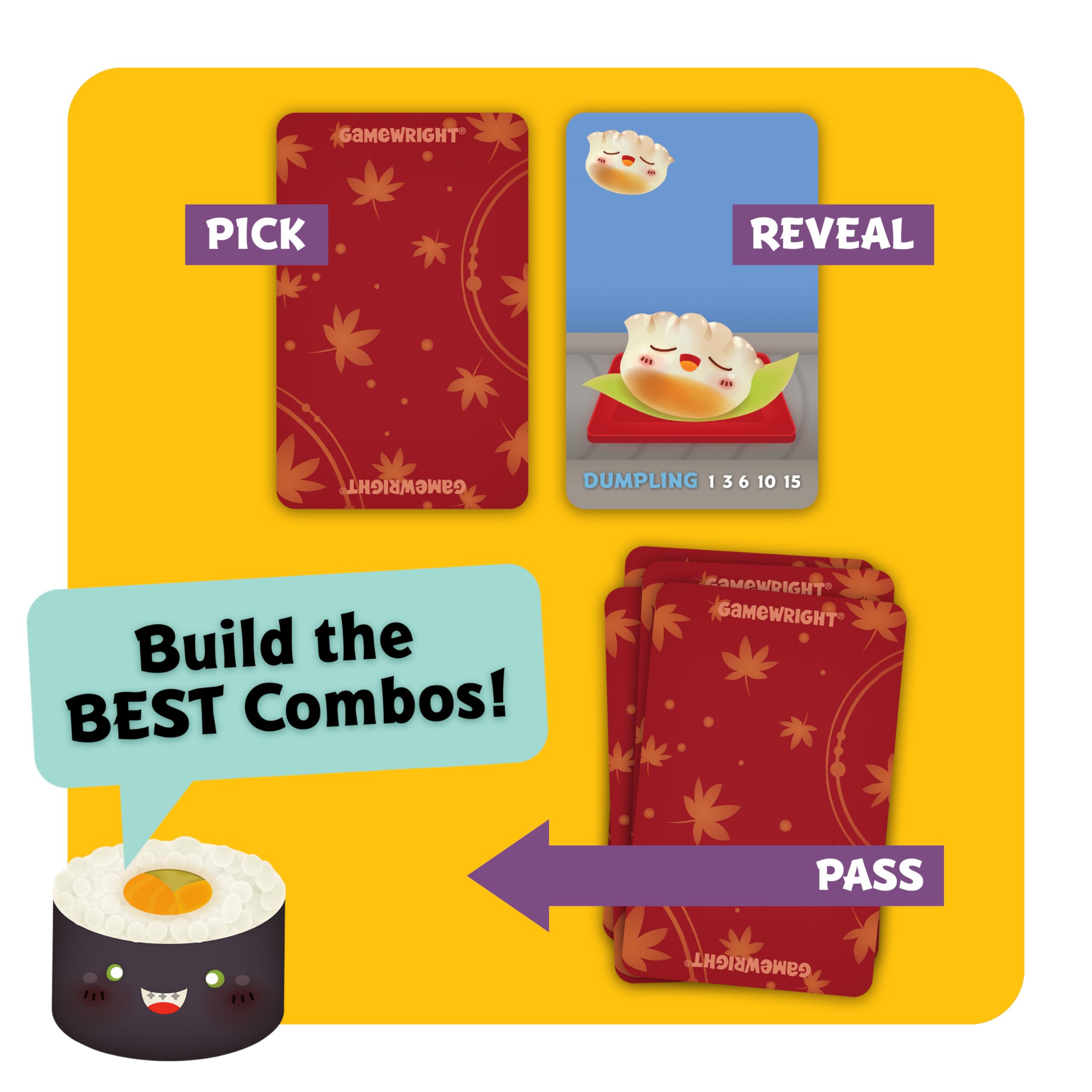 Gamewright Sushi Go primer plano de nigiri con wasabi mostrando multiplicador