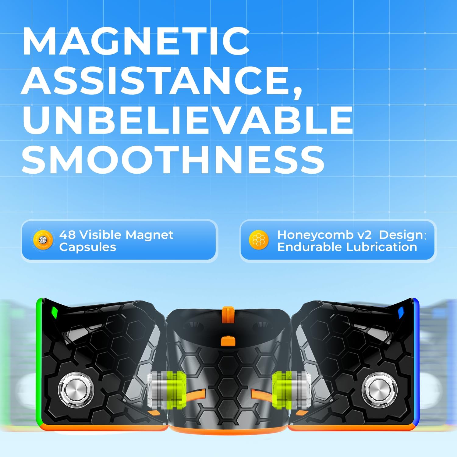 GAN 356 M visible magnets close-up displaying magnetic alignment benefit