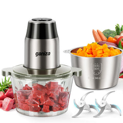 Ganiza front view showing both bowls and compact countertop benefit
