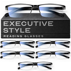 Gaoye vista frontal del pack de seis gafas, apariencia ejecutiva y ordenada
