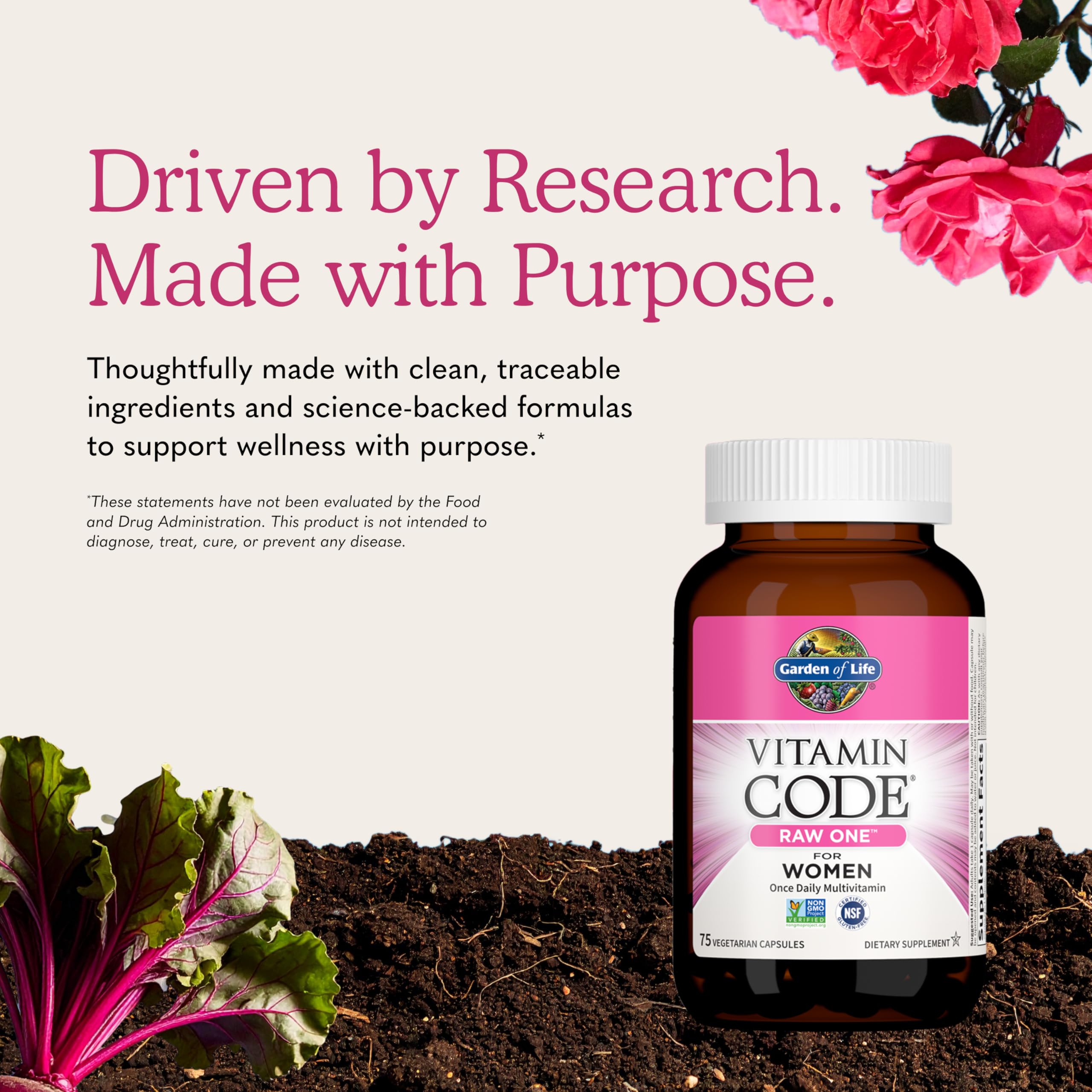 Garden of Life etiqueta con certificaciones Non-GMO y Gluten-Free