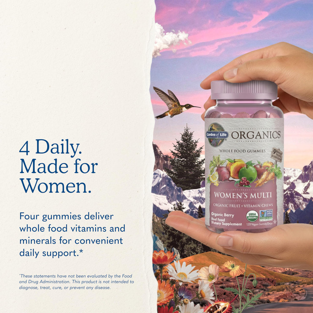 Garden of Life gomitas servidas junto a desayuno saludable