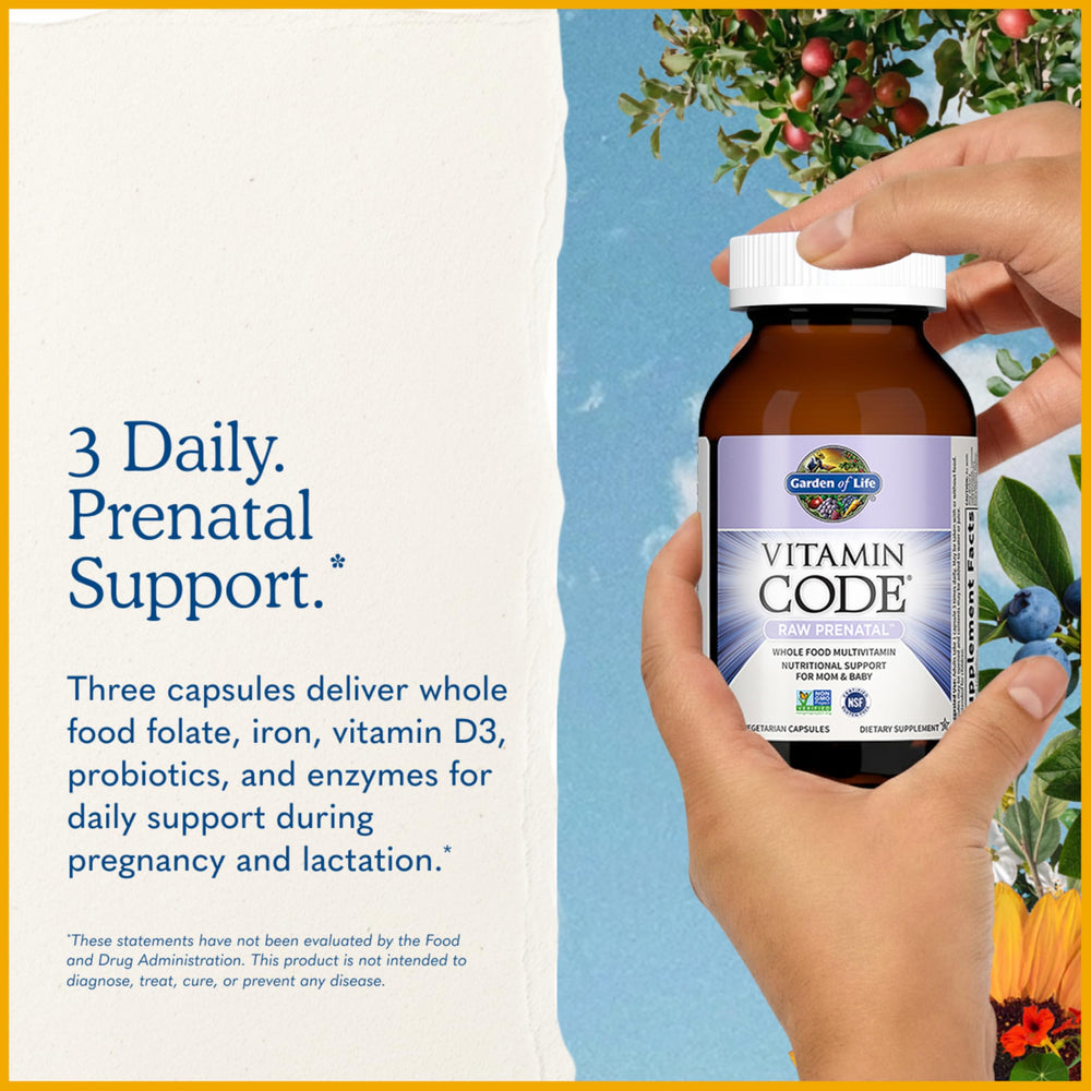 Garden of Life mujer embarazada usando el suplemento para apoyo nutricional
