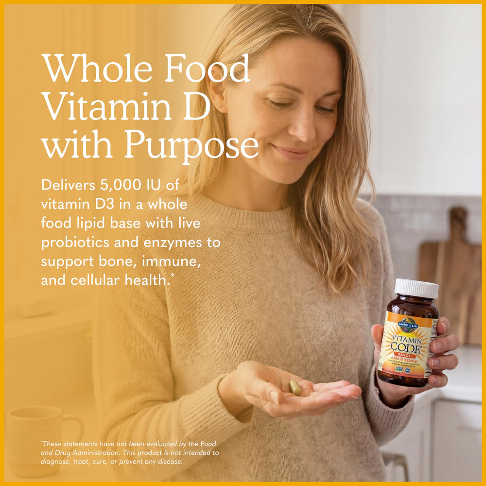 Garden of Life single vegetarian capsule close-up highlighting easy swallowing