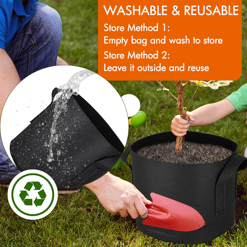 Gardzen folded fabric pots compact for storage and portability between gardening seasons