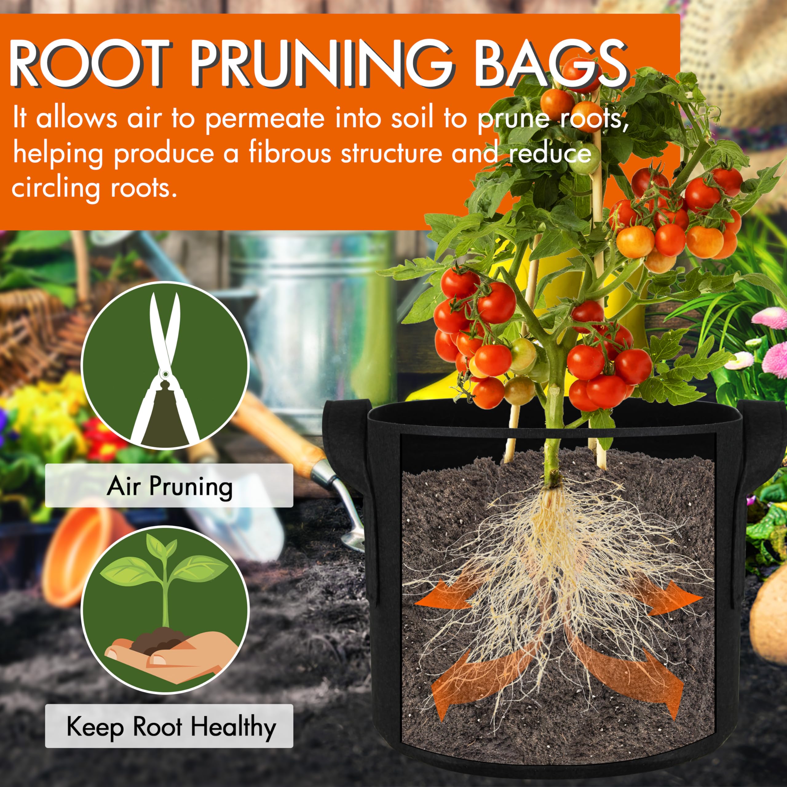 Gardzen maceta llena con planta de tomate que facilita cultivo urbano