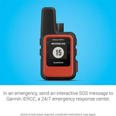 Garmin inReach Mini 2 back clip detail demonstrating secure attachment to gear for hands‑free carry