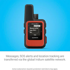 Garmin inReach Mini 2 closeup of controls and screen enabling easy operation and clear status readout