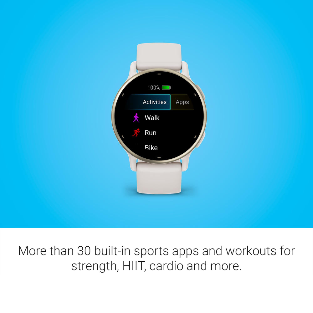 Garmin vívoactive 5 beside smartphone for scale benefit: compact 42mm wearable convenience