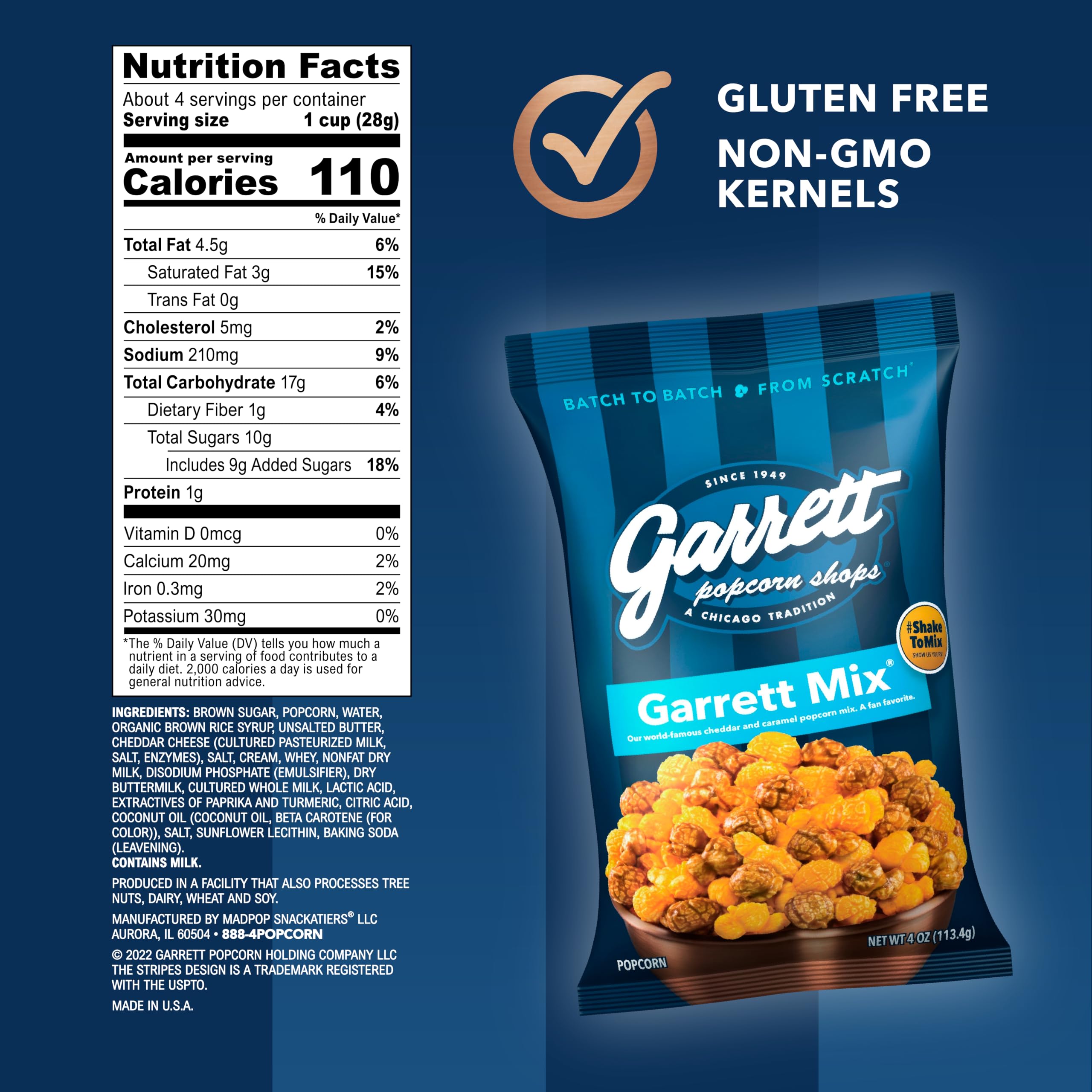 Garrett Popcorn Shops primer plano del caramelo brillante con textura crujiente y apetecible
