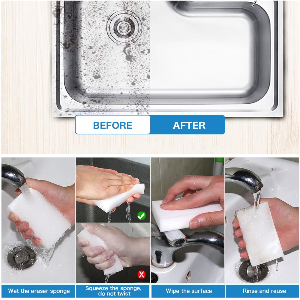 garvonti esponja en uso limpiando lavabo sin químicos fuertes