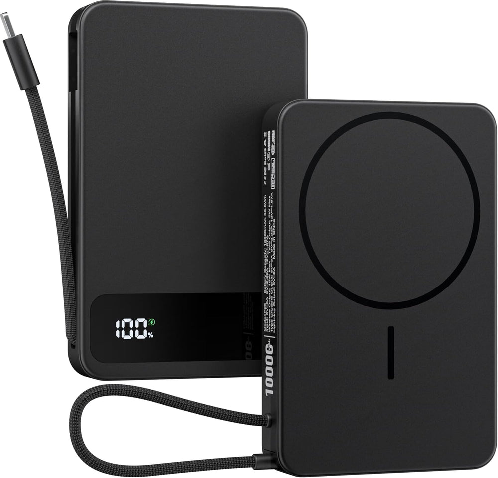 Gatatol front view showing compact power bank and magnetic pad for portable convenience