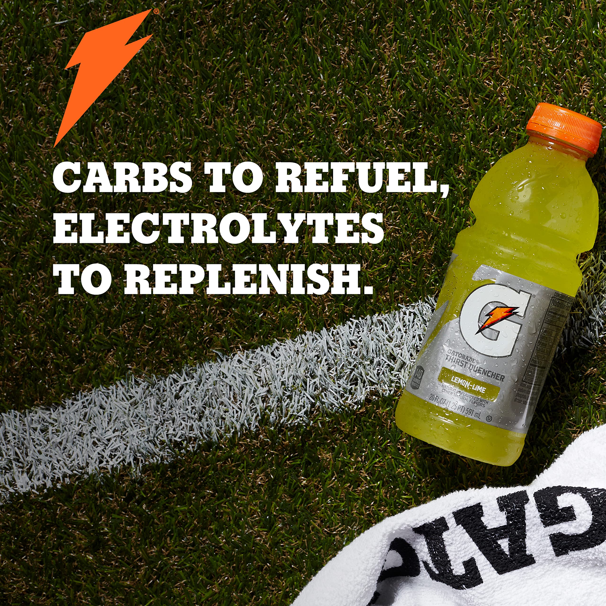 Gatorade botella 20 oz etiquetada que facilita agarre y lectura de información