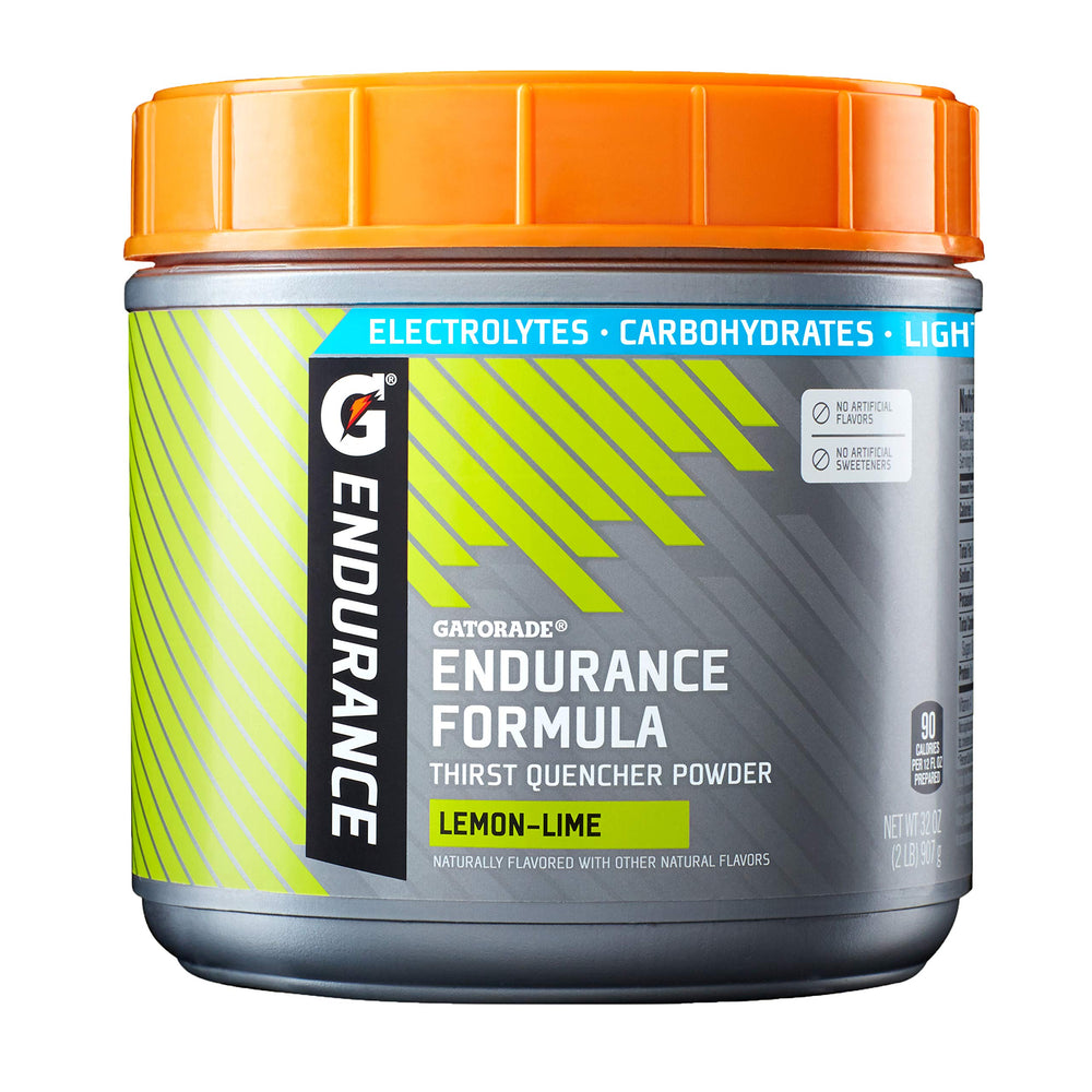 Gatorade endurance lemon lime front packaging showing container and branding
