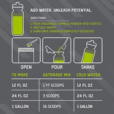 Gatorade endurance lemon lime scoop measuring powder for accurate electrolyte dosing