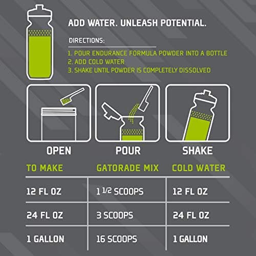 Gatorade endurance lemon lime scoop measuring powder for accurate electrolyte dosing