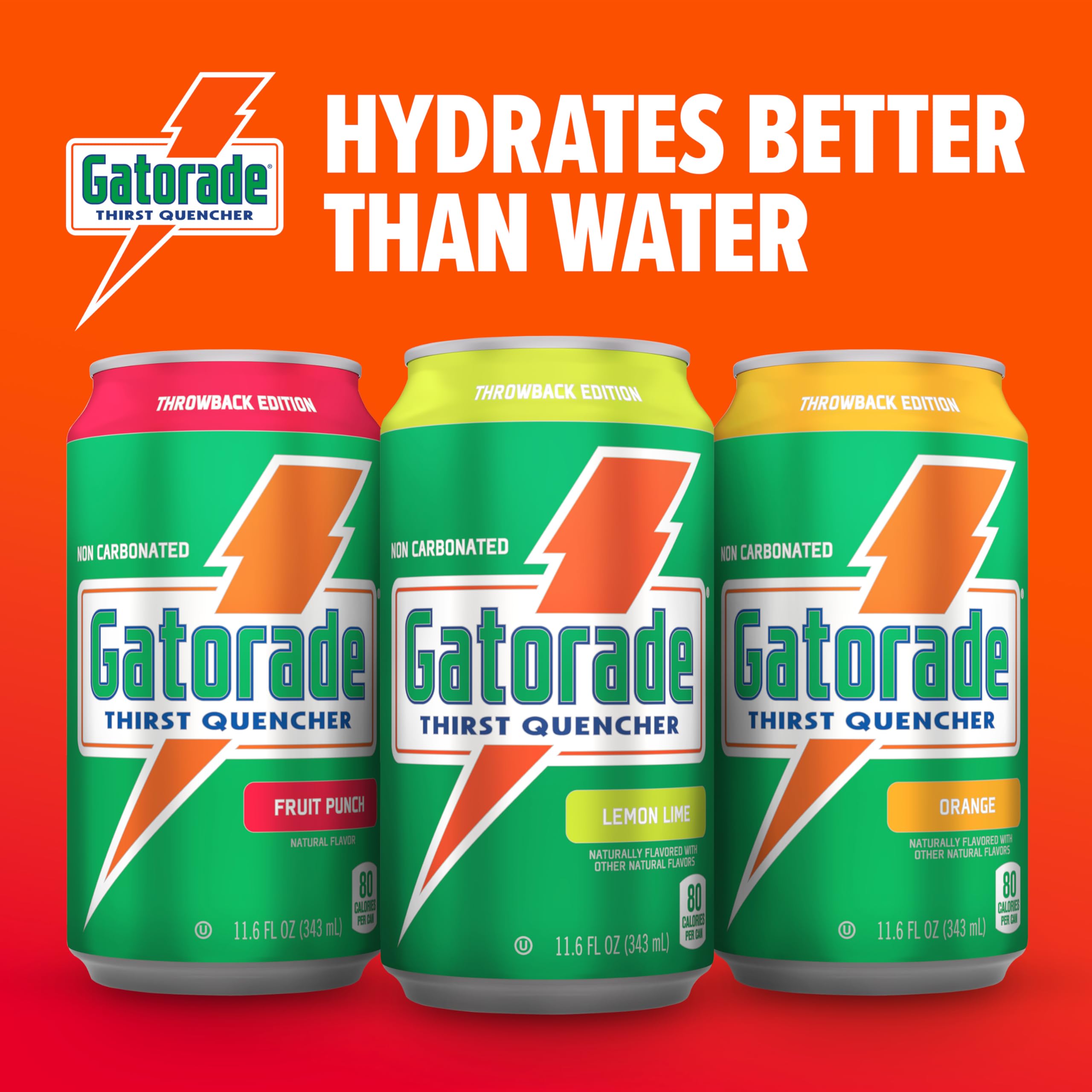 Gatorade lata junto a botella para comparar tamaño y capacidad