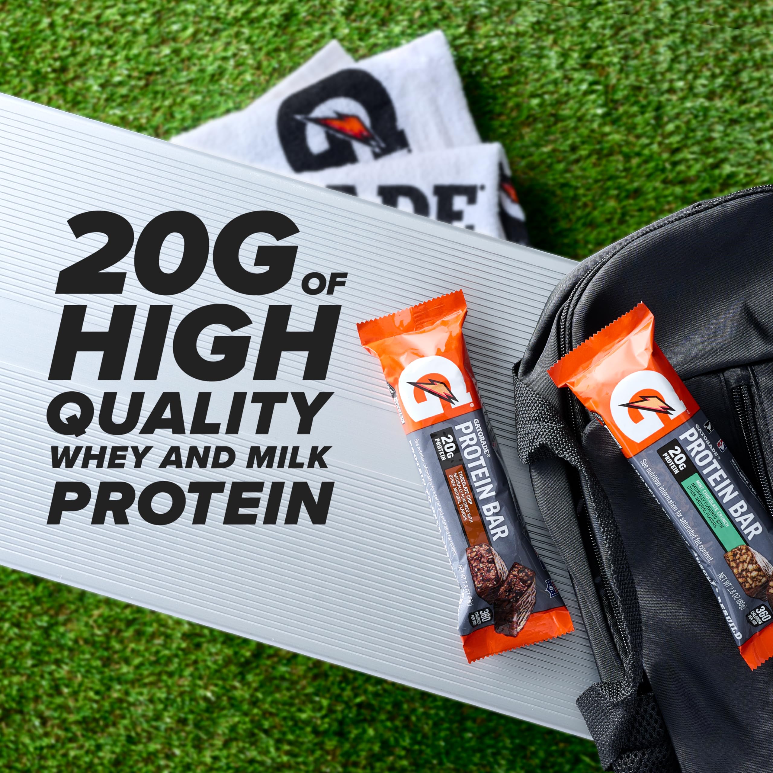 Gatorade individually wrapped bar removed from box for portable convenience