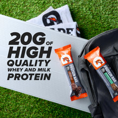 Gatorade individually wrapped bar removed from box for portable convenience
