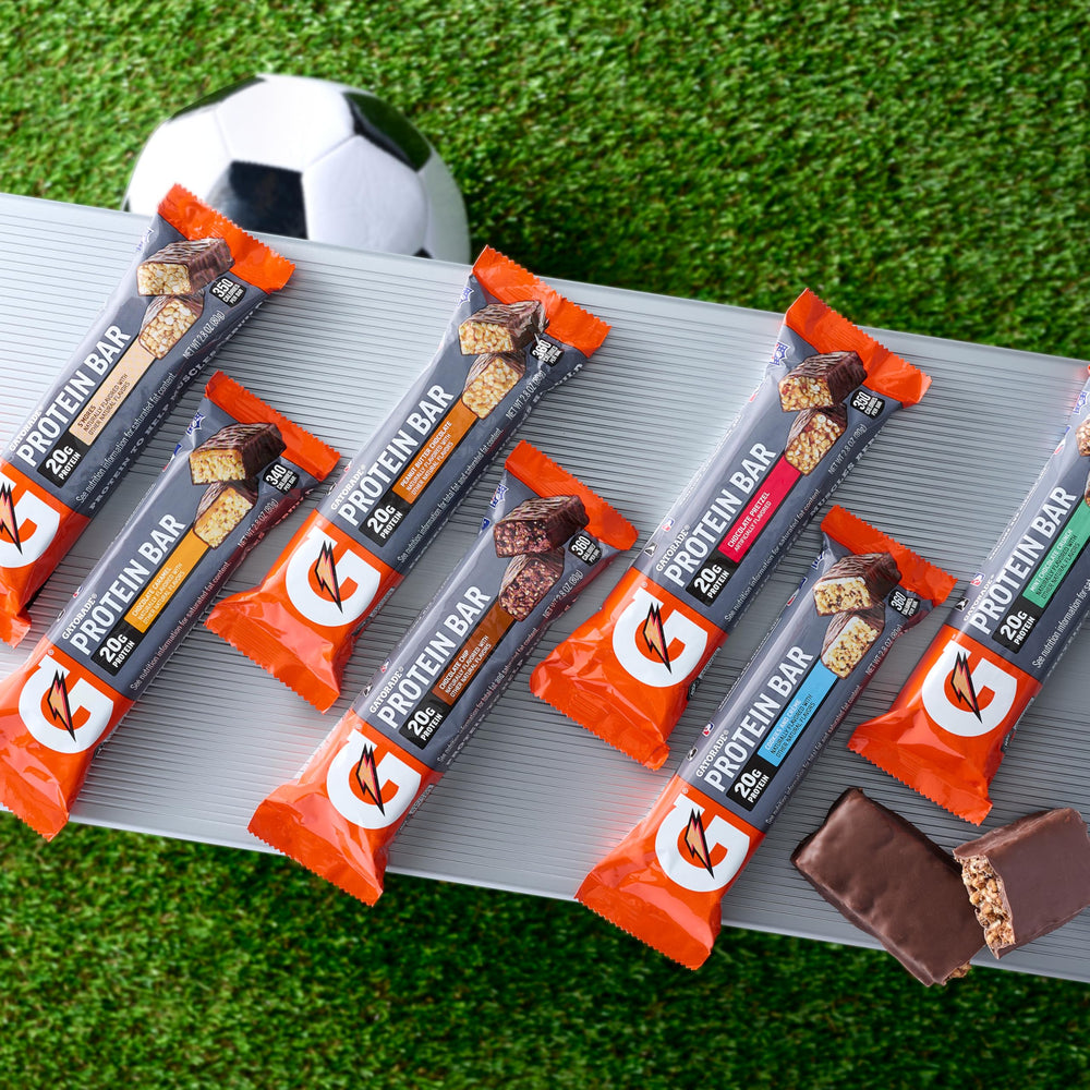 Gatorade bar in hand for scale demonstrating 2.8 oz single-serve size