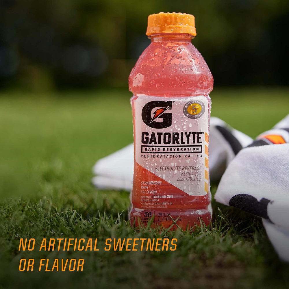 Gatorlyte display con Strawberry Kiwi Orange Cherry Lime variedad