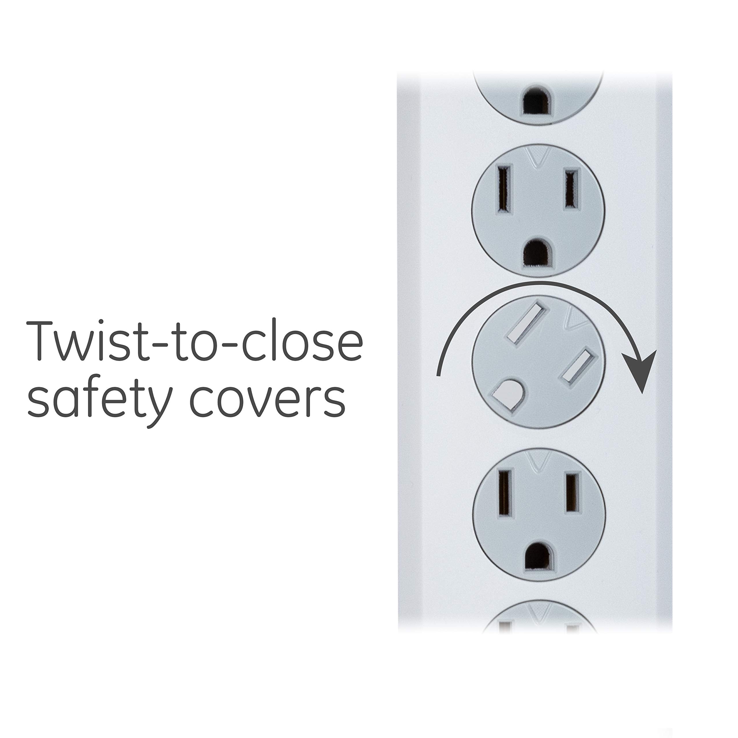 GE keyhole mounting slots for secure wall or desk installation