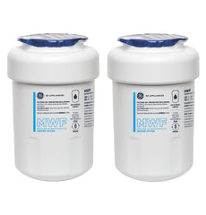 GE MWF front packaging showing filter pair and brand clarity benefit