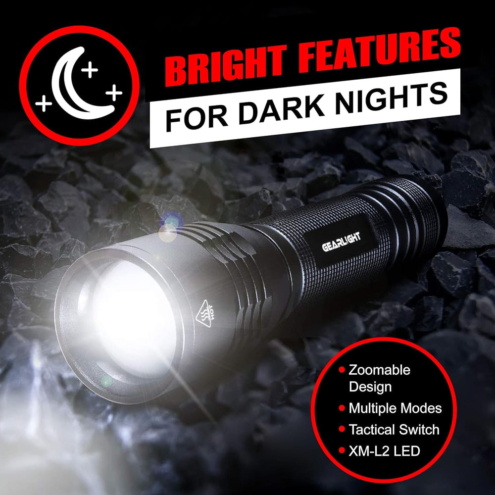 GearLight focused beam illuminating distant object for long-range sight