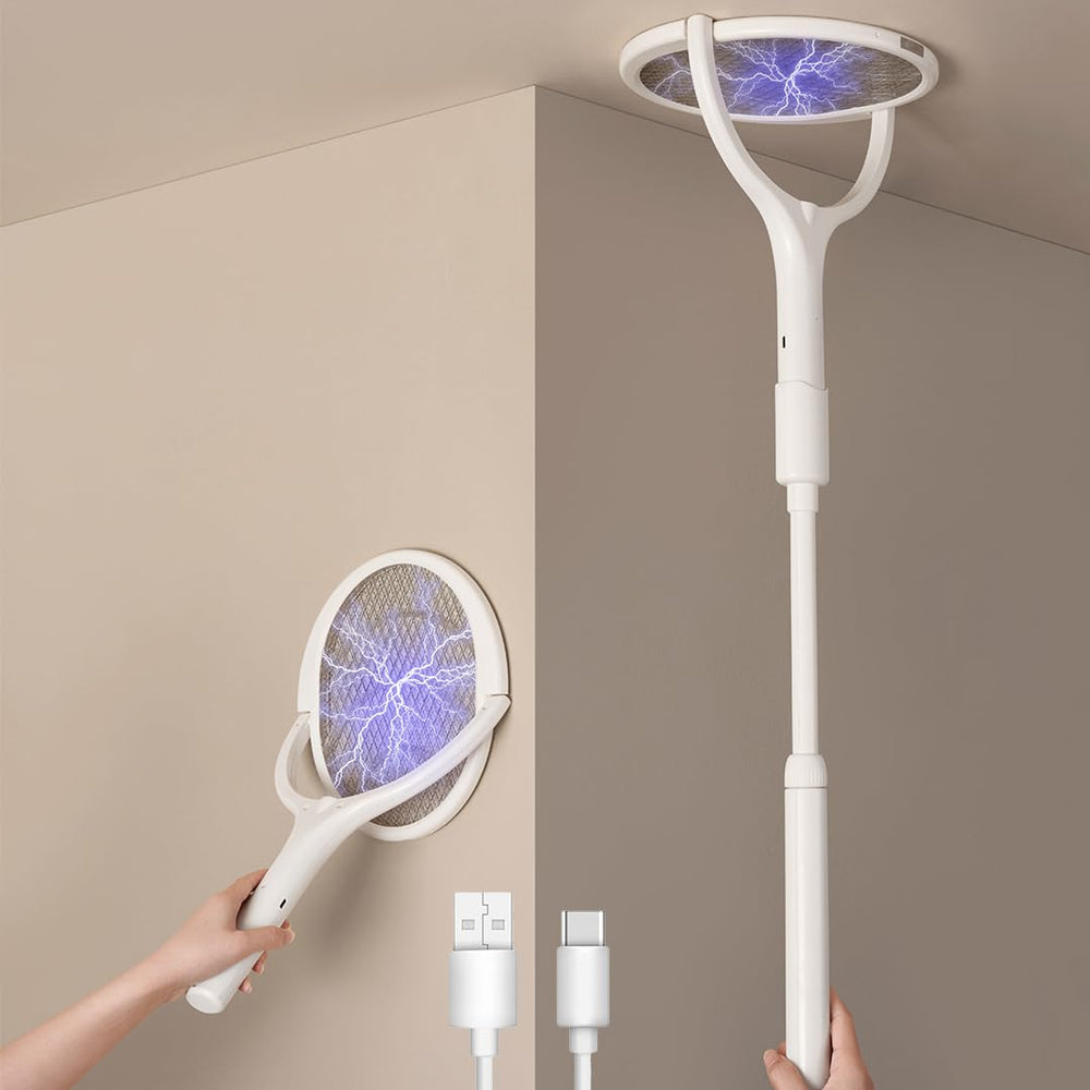 GeckoMan two-pack front view showing rackets and benefits for home pest control