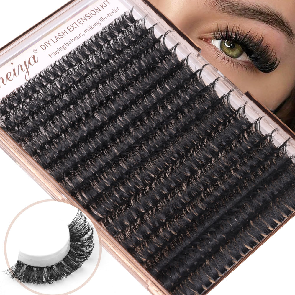 Geeneiya pestañas aplicadas en ojo con efecto voluminoso y glamuroso