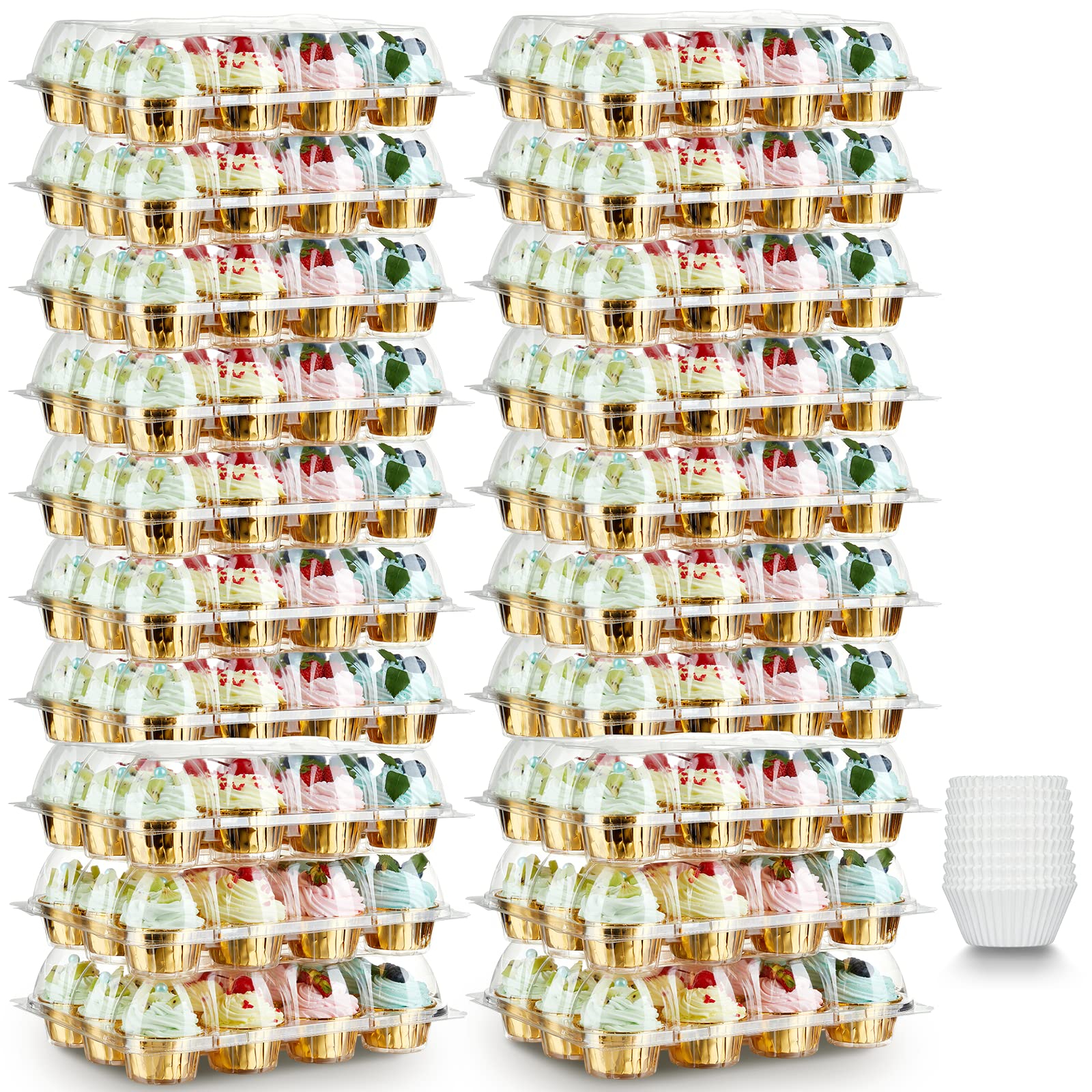 Gencywe vista frontal del estuche mostrando 12 cavidades, presenta y protege cupcakes