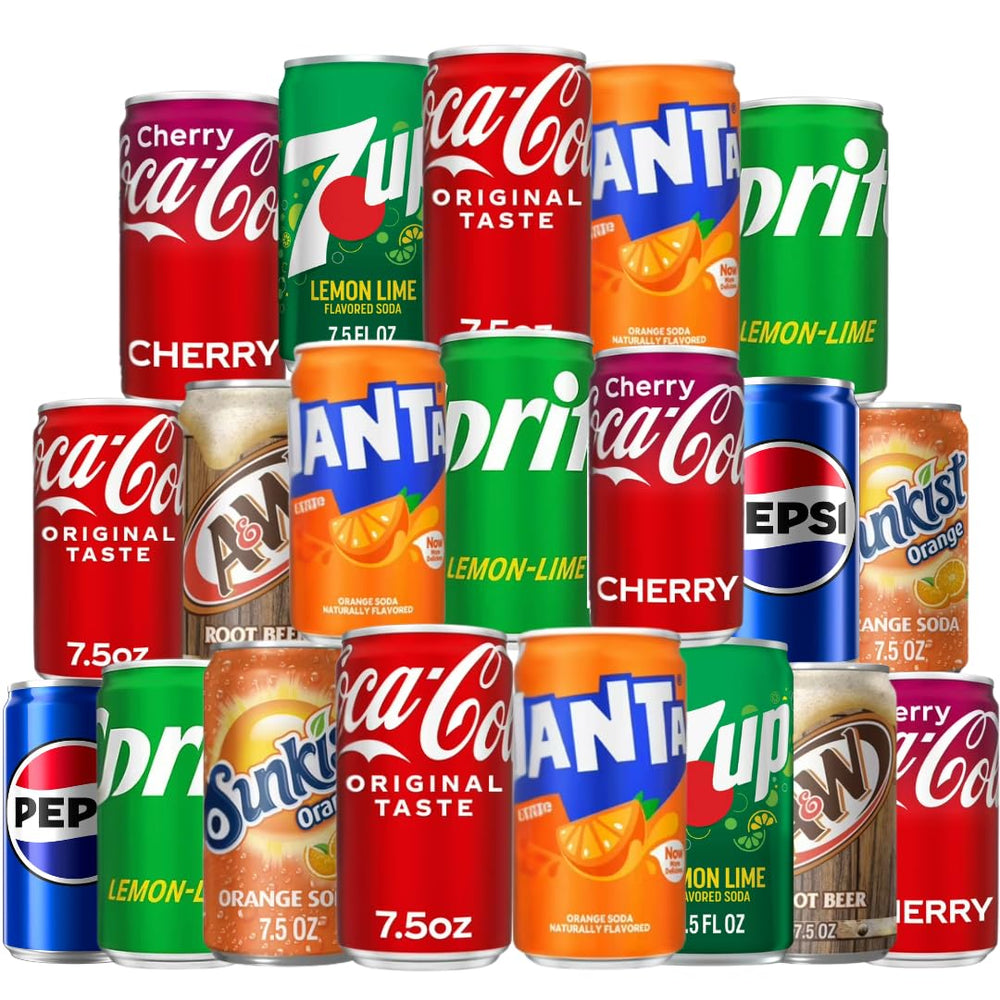 Generic lata frontal mini soda mostrando la variedad y conveniencia
