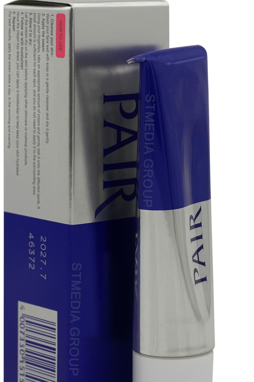 Generic Pair Acne Cream frente del empaque mostrando tamaño y presentación, útil para identificar el producto
