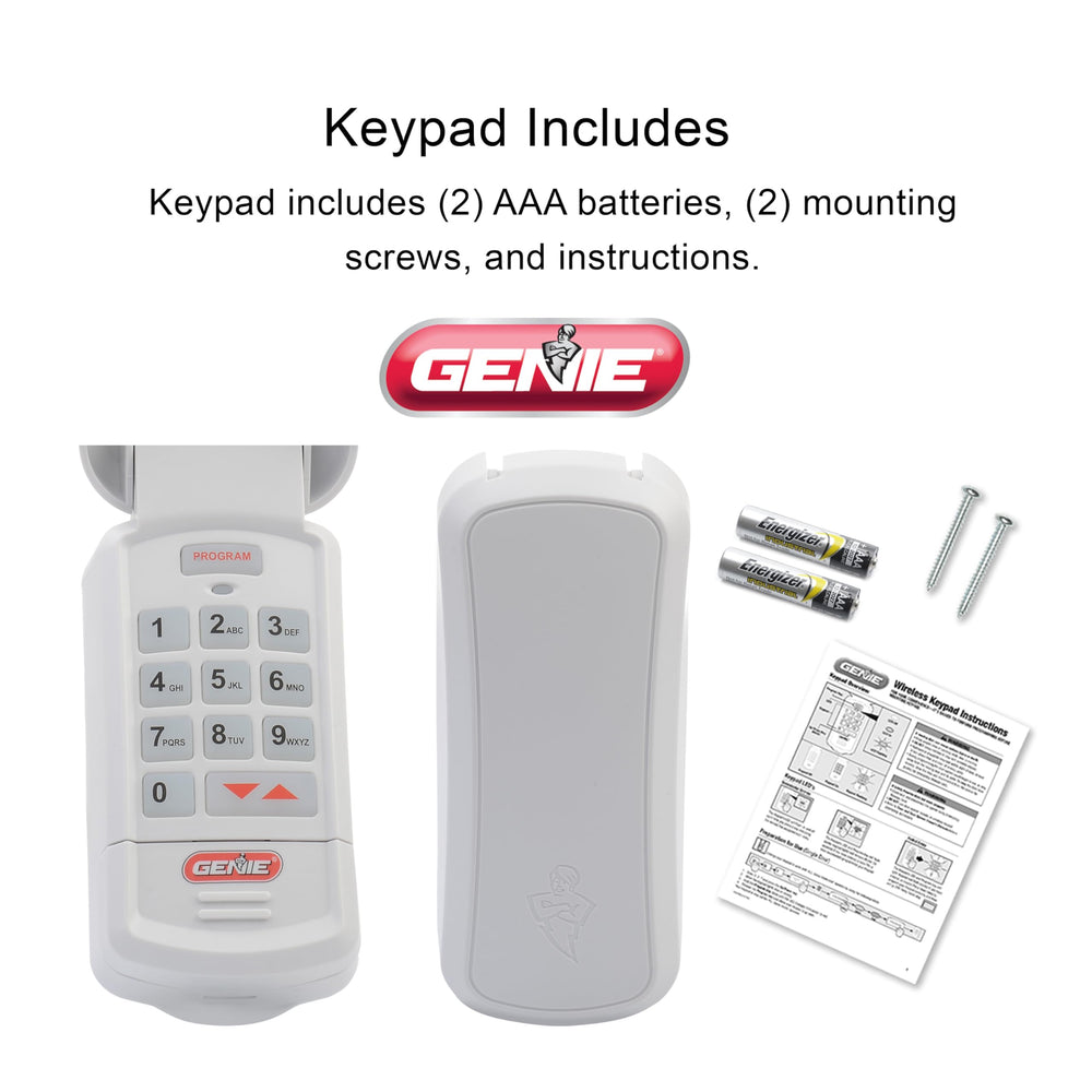 Genie close-up of backlit buttons providing easy nighttime PIN entry