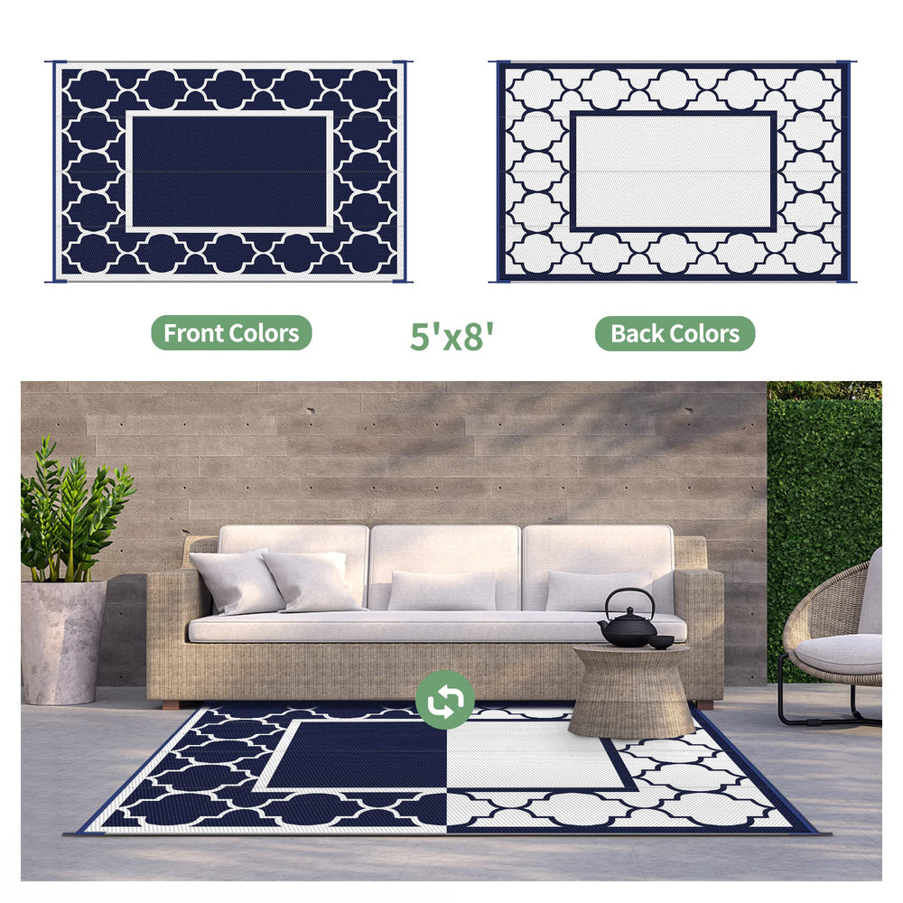 GENIMO comparación de tamaño 5'x8' para dimensionar espacios exteriores