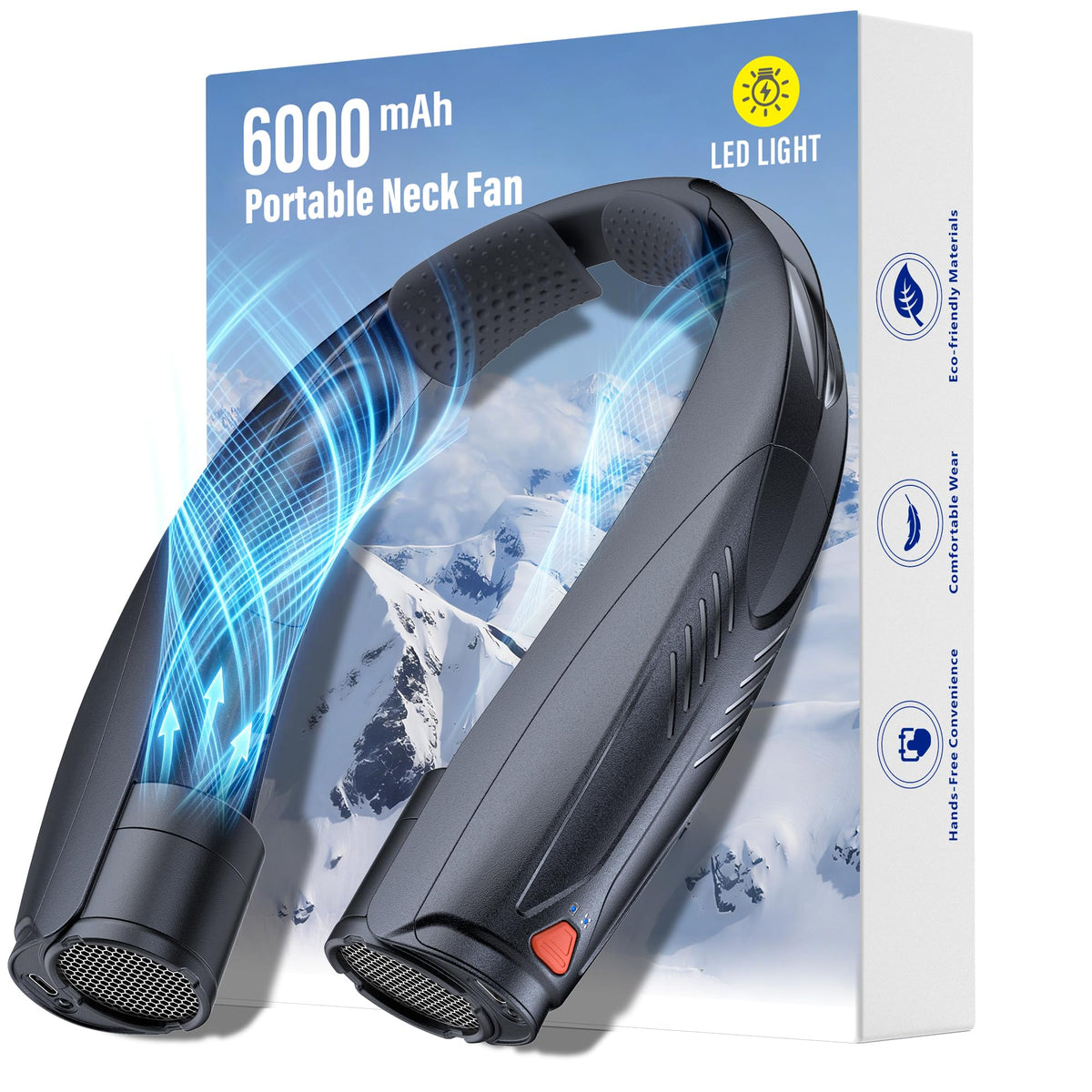 Gentsvip ventilador de cuello frontal cómodo y manos libres