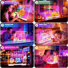 Geokay pizarra en uso con rotuladores incluidos para creatividad instantánea