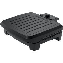 George Foreman front view showing compact black design and fast heating benefit