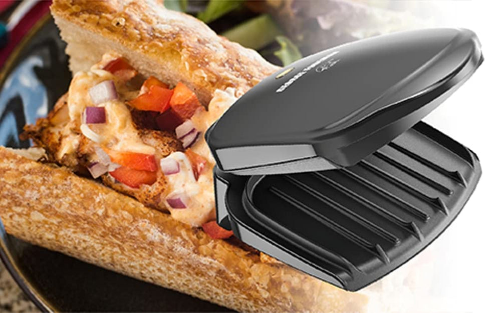 George Foreman cierre y asas aislantes para almacenamiento seguro