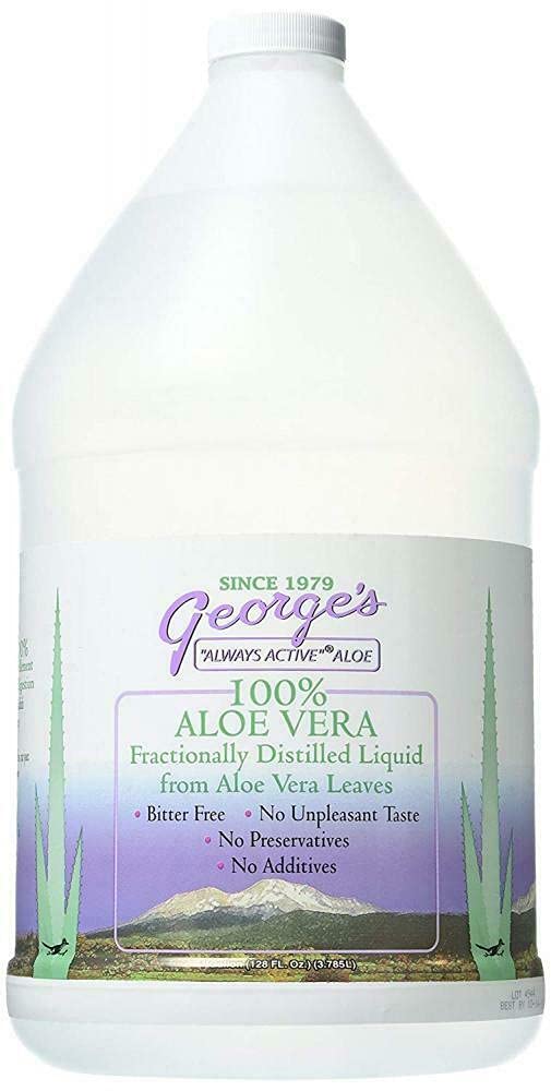 George's aloe bottle front label clear view and easy identification