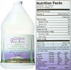 George's aloe poured in glass ready to drink highlights neutral taste benefit