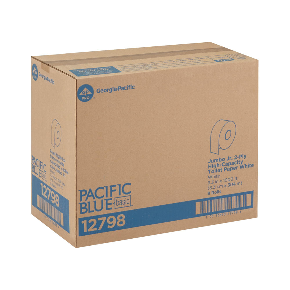 Georgia‑Pacific caja con ocho rollos lista para almacenamiento eficiente