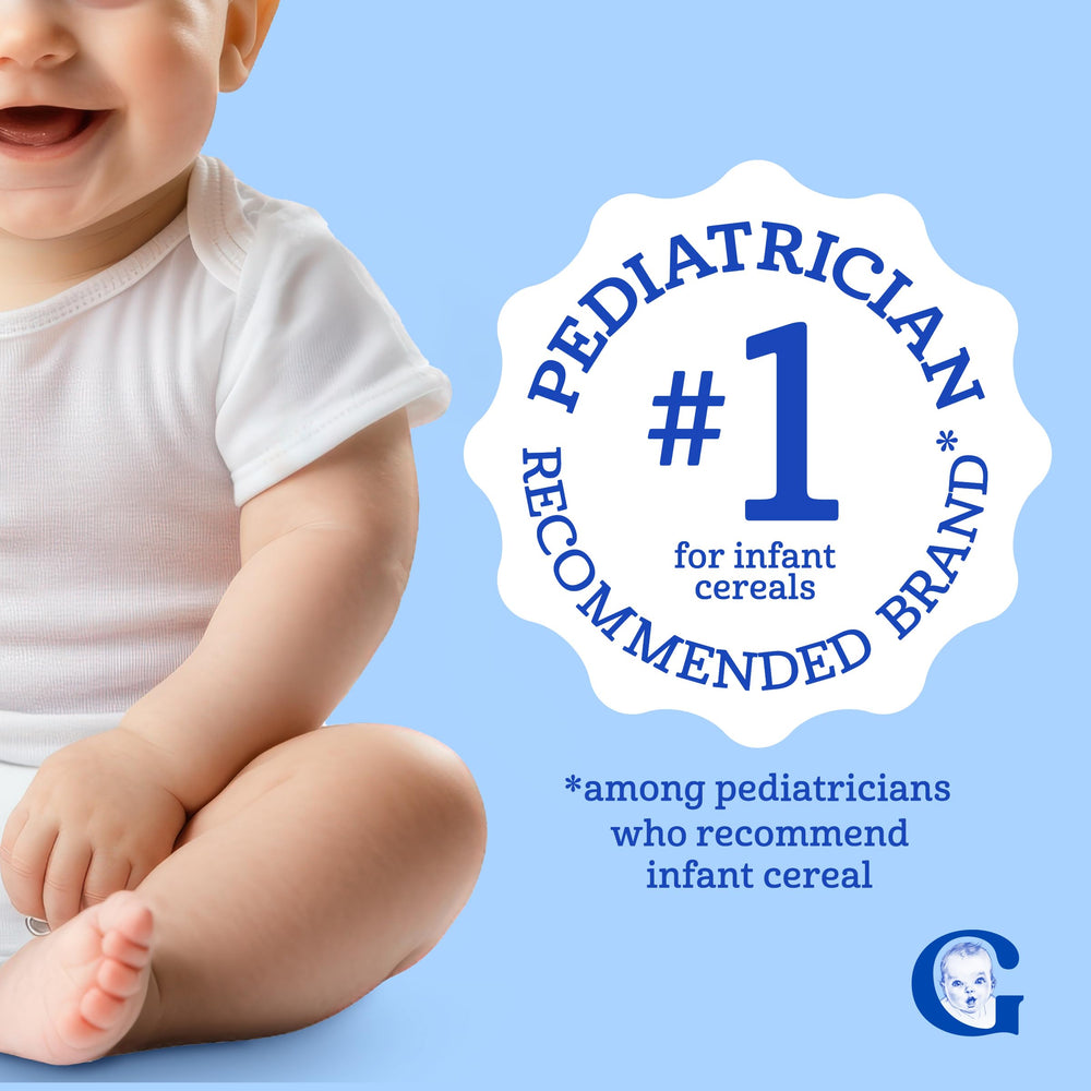 Gerber etiqueta nutricional, informa vitaminas y minerales